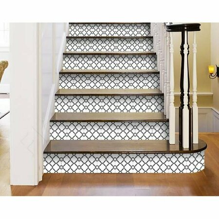 Homeroots 4 x 4 in. Black & White Prism Peel & Stick Removable Tiles 399910